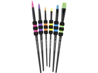 Penselen Faber-Castell Soft Touch zwart set 6 stuks - 2
