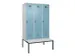 locker met bank,voor scheiding van kleding,HxBxD 2120x1200x815mm,3vak