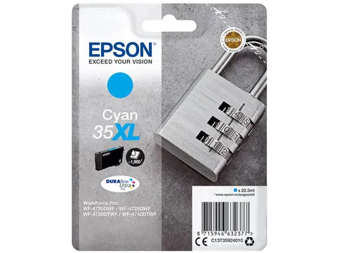 C13T35924010 EPSON WF Inkt cyaan HC 1900 pagina's 20,3ml