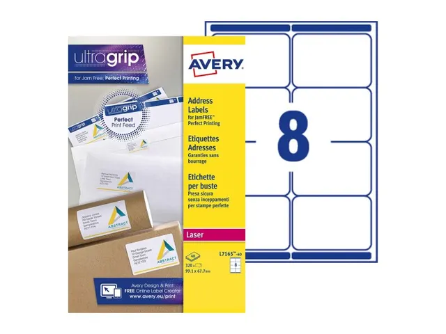 Etiket Avery L7165-40 99.1x67.7mm wit 320stuks