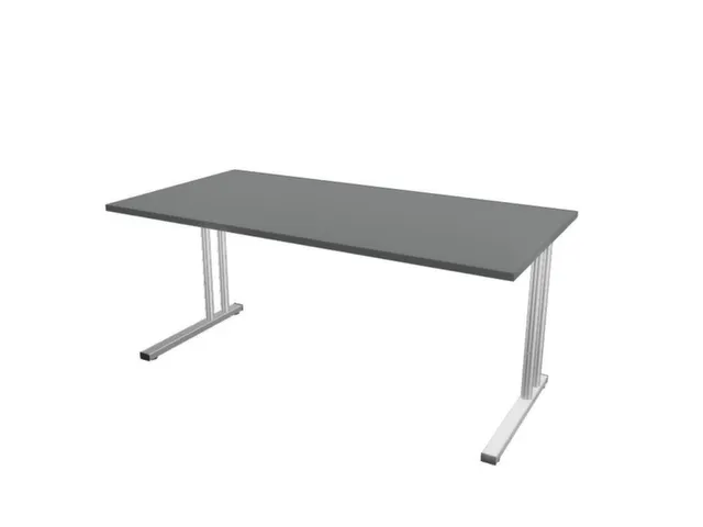 In hoogte verstelbaar bureau,HxBxD 720-840x1600x800mm,MS-donkergrijs