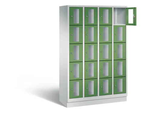 Lockerkast 1800x1190x500mm 4x5 vakken Cilinderslot, Sokkel, RAL6011