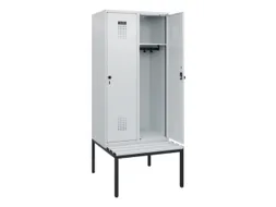 locker met bank,HxBxD 1950x800x815mm,2vak,vak B 400mm,draaigrendel
