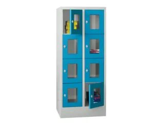lockerkast,HxBxD 1518x600x500mm,2x4vakken,RAL7035,front RAL5012 - 2