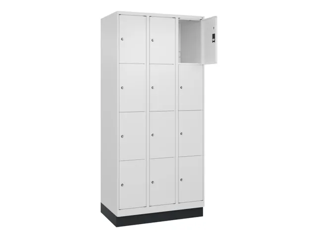 lockerkast,HxBxD 1950x900x500mm,3x4vakken,vak B 300mm,cil.-slot,sokkel