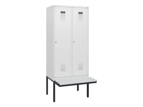 locker met bank,HxBxD 1950x800x815mm,2vak,vak B 400mm,cilinderslot