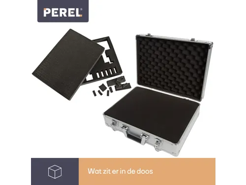 Aluminium Gereedschapskoffer Plukschuim sleutelslot 455x330x152mm