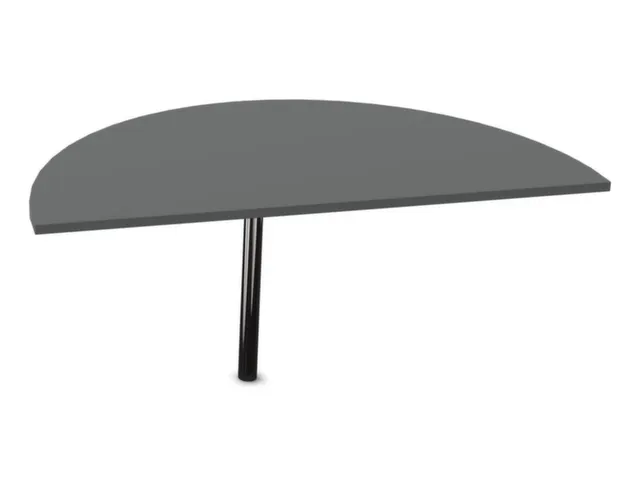 aanbouwtafel,HxBxD 740x1400x700mm,halfrond,MS-donkergrijs