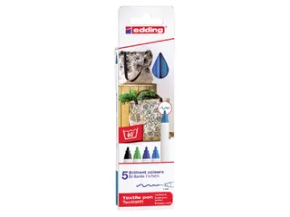 Viltstift edding 4600 textiel rond 1mm koel assorti - 1