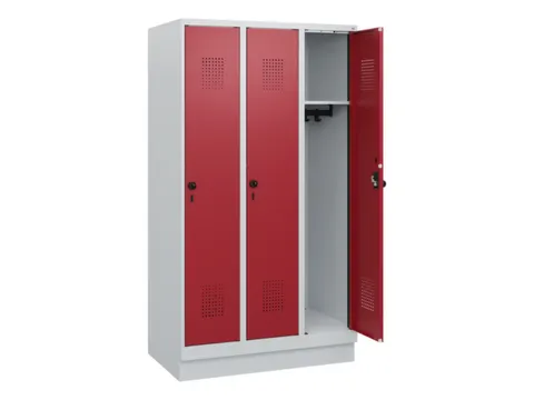 schoollocker,HxBxD 1630x900x500mm,3vak,vak B 300mm,draaigrendel,sokkel