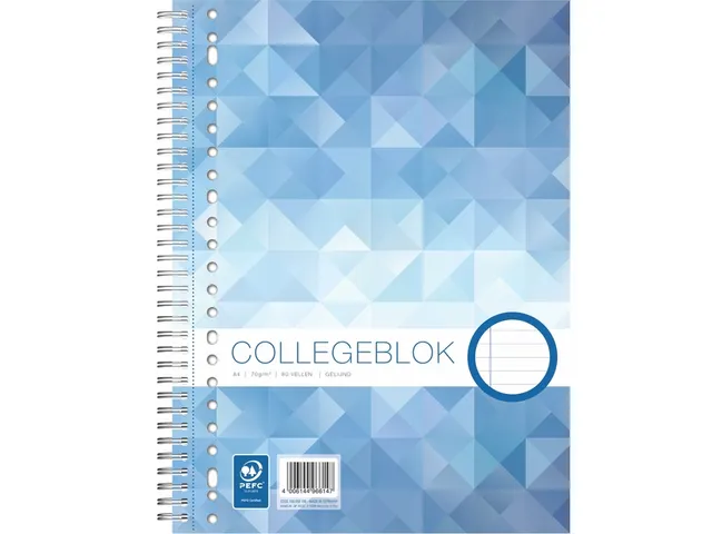 Collegeblok WORK A4+ lijn 23-gaats 80vel 70 gram