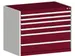 ladekast HxBxD 800x1050x650mm 6laden RAL7035 front RAL3004