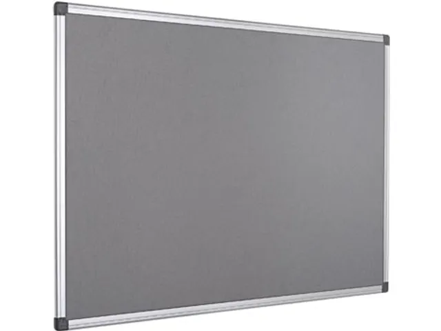 Textielbord Met Aluminium Frame 60x45cm Grijs Incl. Montagemateriaal