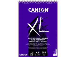 Mixed mediapapier Canson XL Fluid Mixed Media 30vel 250gr A3 extra wit - 1