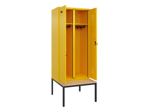 locker met bank,voor scheiding van kleding,HxBxD 2120x800x815mm,2vak