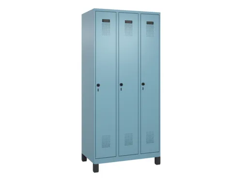 locker,HxBxD 1950x900x500mm,3vak,vak B 300mm,draaigrendel,voeten