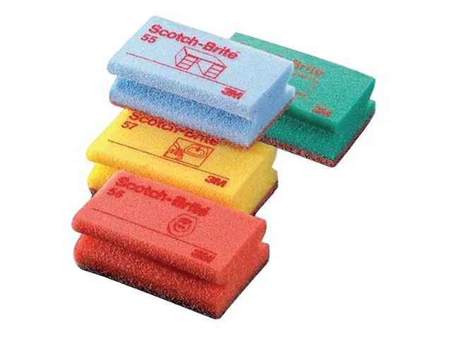 Schuurspons Scotch-Brite delicate oppervlakken 70x130mm geel 10 stuks