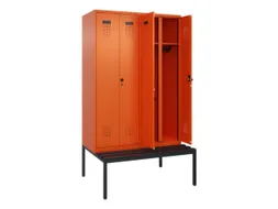 locker met bank,voor scheiding van kleding,HxBxD 2120x1200x815mm,4vak