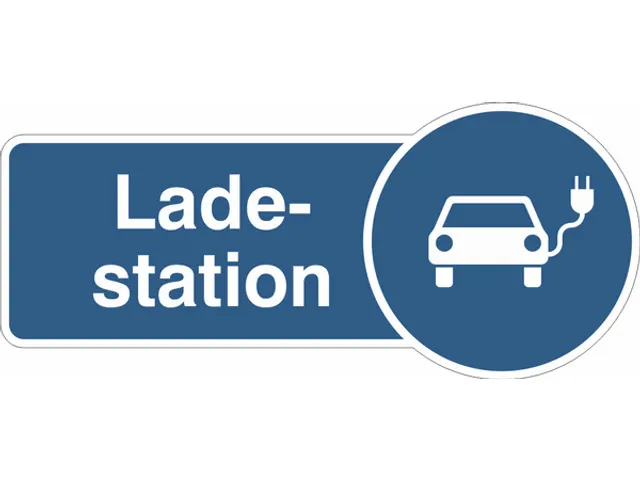 wandbord,"Laadstation",PVC,blauw/wit,om te verlijmen,HxB 130x300mm