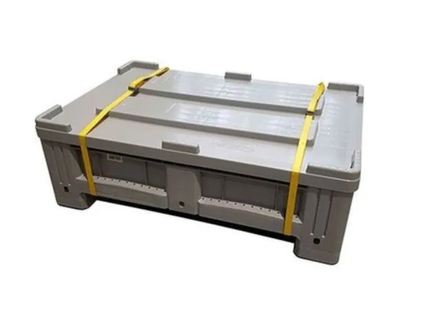 lithium-ion opslagcontainer,195l,HxBxD 400x1200x800mm,HDPE in grijs