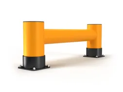 aanrijdbeveiligingsplank,enkele plank,HxL 400x1200mm,HDPE,geel/zwart