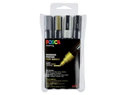 Verfstift Posca PC5M Medium Punt 1,8-2,5mm Assorti Set à 4 Stuks
