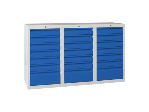 ladekast HxBxD 900x1500x500mm 21laden RAL7035 front RAL5010
