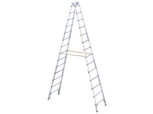 Bokladder Dubbelzijdig Aluminium 4.02m 2x14sporten Stalen Scharnieren