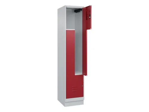 Z-garderobekast,HxBxD 1950x400x500mm,vak B 200/400mm,cil.-slot,sokkel