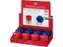 Grip dubbele puntenslijper Faber-Castell in assorti kleuren rood, blau