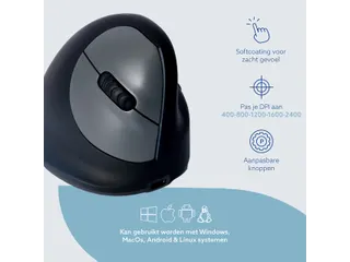 Ergonomische muis R-Go HE Break Medium Rechts draadloos Zwart - 6