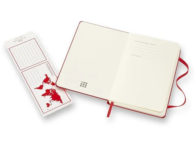 Notitieboek Moleskine pocket 90x140mm blanco hard cover scarlet red