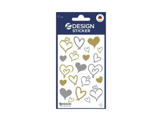 Foliesticker Z-design Gouden/ zilveren hartjes, pakje à 1 vel - 2
