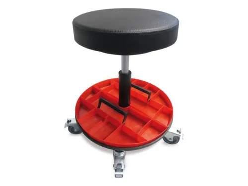 Werkplaatskruk H 420-545mm Pu-schuimzitting Wielen Zwart Gasveer