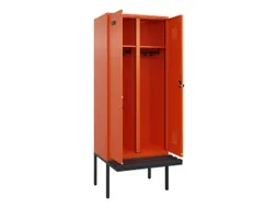 locker met bank,voor scheiding van kleding,HxBxD 2120x800x815mm,2vak