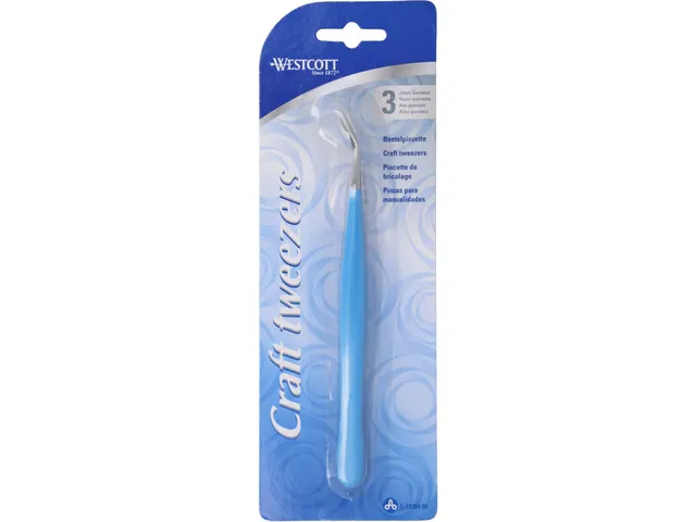 Knutselpincet Westcott 15.5cm soft grip blauw