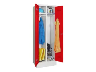 garderobekast,HxBxD 1850x600x500mm,2vak,RAL7035,front RAL3000 - 2