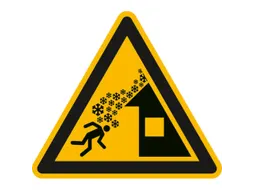 waarschuwingsbord,v. binnen/buiten,Waarschuwing voor daklawine