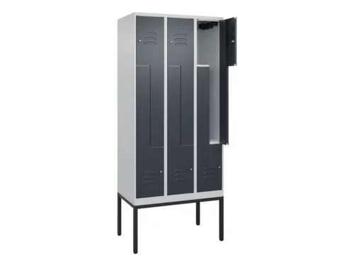Z-garderobekast,HxBxD 2120x900x500mm,vak B 150/300mm,cil.-slot