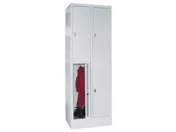 lockerkast,HxBxD 1850x600x500mm,2x2vakken,RAL7035,front RAL7016