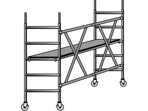 Vouwsteiger Aluminium H 2.95m Steigerafmetingen Hxbxd 1.65x0.75x1.80m