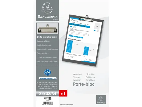 Klemplaat gecoat papier A4 zwart
