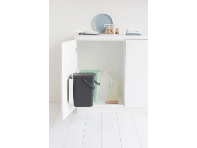 Inbouwafvalemmer Sort & Go 2x12 Liter Jade Donkergrijs