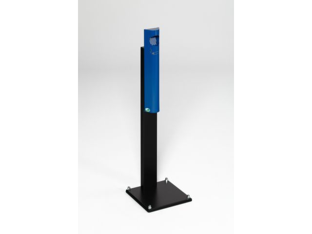 Staande Asbak 3.5 liter 1250x310x310mm Ral5010 Voet Zwart Staal | PeukenzuilWinkel.nl