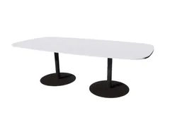 Linesto vergadertafel 240x120 deens ovaal krijtwit 25mm zwart