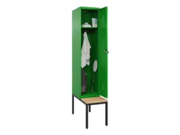 locker met bank,HxBxD 2120x400x815mm,1vak,vak B 400mm,draaigrendel