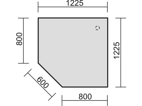 koppelelement voor bureau,90 °,HxBxD 680-800x1230x1230mm blad wit