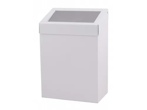 Afvalbak Metaal 20 Liter Gesloten Wit