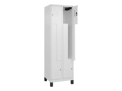 Z-garderobekast,HxBxD 1950x600x500mm,vak B 150/300mm,cil.-slot,voeten