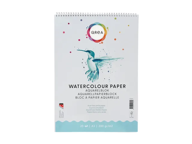 Aquarelblok Qrea A3 20 vel 200gr spiraal